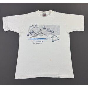 Rare Vintage 80s 90s Hawaii SS Independence Boat Oneita Large Art USA Promo